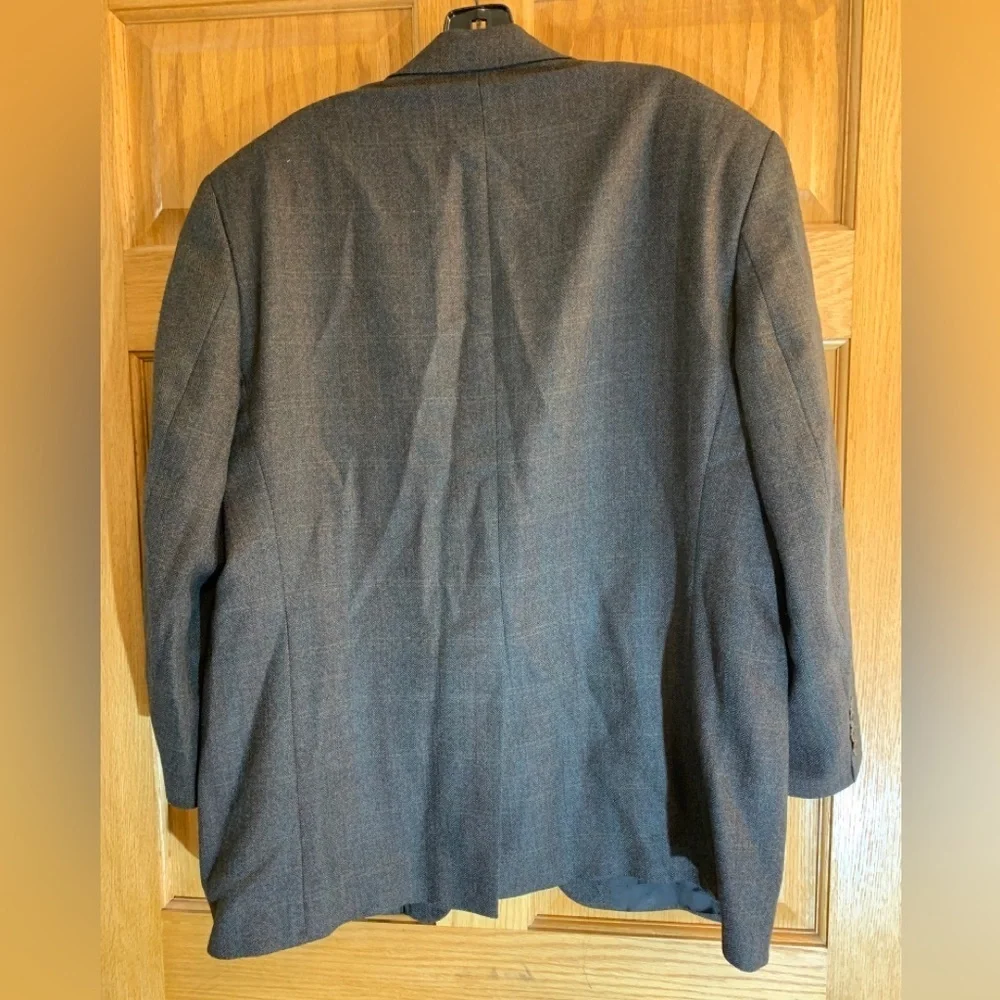 Chaps by Ralph Lauren Window Pane Gray 100% Wool Blazer Sport Coat Mens Size 44R